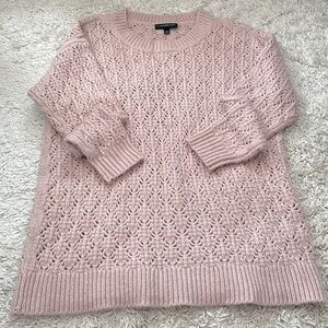 Lane Bryant mauve tunic crochet sweater, size 14/16